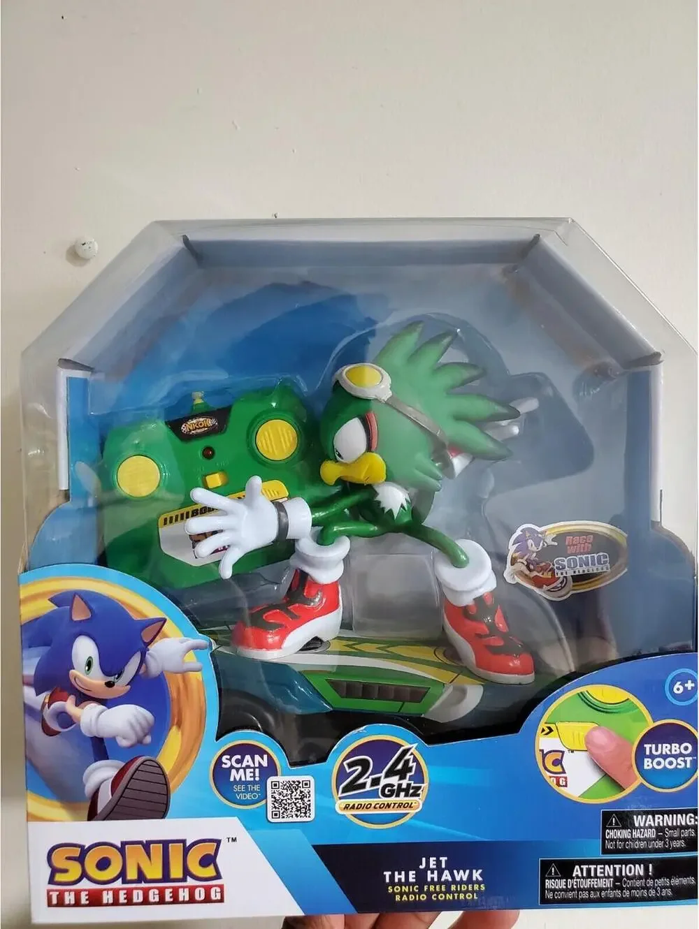 SEGA Sonic Hedgehog Free Riders Jet The Hawk RC Skate Board Fig Remote Control